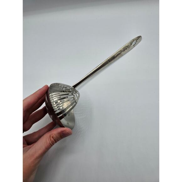 Vintage Straining Ladle Stainless Steel Mid Century Silver - Picture 2 of 5